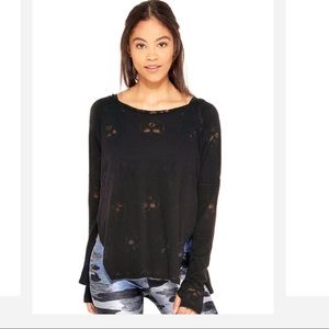 Terez Black Skull Burnout Long Sleeve